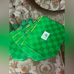 Green Checkered Tote Bag